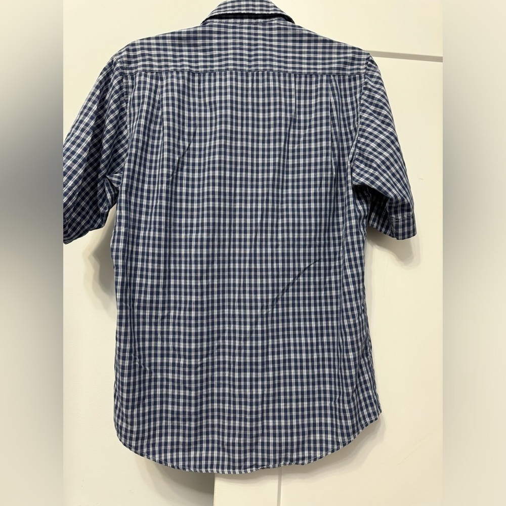 Lucky Brand striped short sleeve button down Dungarees America Size Medium - Picture 2 of 4
